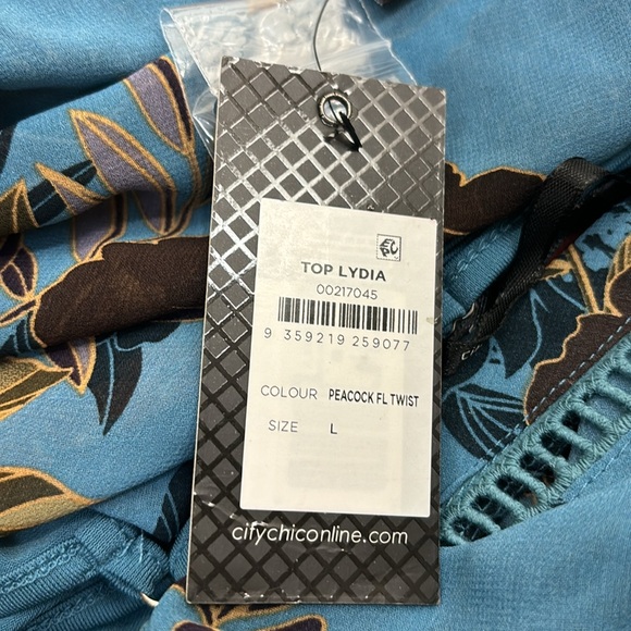 NWT City Chic Lydia Top Peacock Floral Blouse Size 20 - Picture 13 of 13